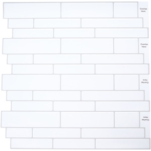 10Pcs 3D Brick-Effect Self-Adhesive Wall Tile Stickers by Livingandhome