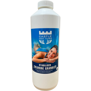 1kg Castle Hot Tubs Stabilised Chlorine Granules - white by Castle Hot Tubs