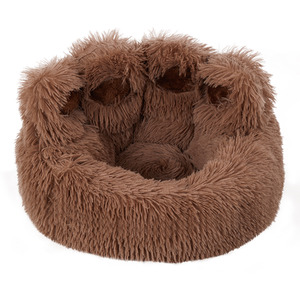 Cozy Bear Paw-Shaped Plush Dog Bed Cat Bed by Livingandhome