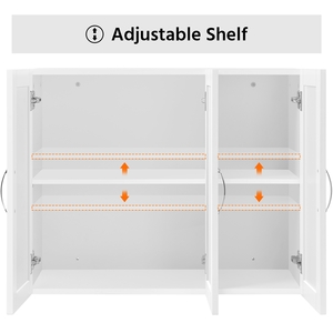 Wall Mount Cabinet with Adjustable Shelf - White by Yaheetech