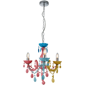 Glow Marie 3 Light Chandelier - Multi-Coloured by Litecraft