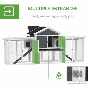 PawHut Wooden Chicken Coop - Grey by PawHut
