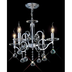 Zinta Ceiling Pendant Chandelier 4 Light Polished Chrome, Crystal - Polished Chrome