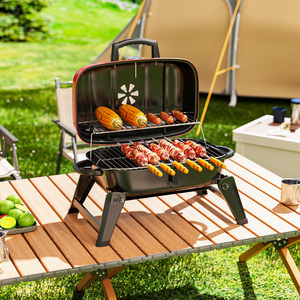 Outsunny Folding Charcoal Barbecue Grills - Red by Outsunny