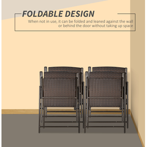 Outsunny 4 pcs Rattan Chairs - Brown by Outsunny