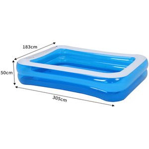 Large Rectangle Swimming Paddling Pool - Blue