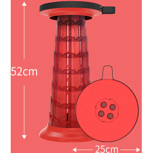 Lotus Portable Folding Camping Telescopic Stool - Red