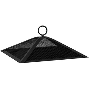 Black Square Fire Pit Garden Heater - Black