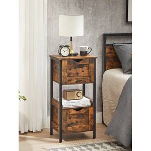 Rustic Slim Bathroom Storage Cabinet - Bronze by VASAGLE