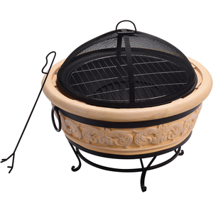 Teamson Home Terracotta Style Wood Burning Fire Pit - Grey by Teamson Home