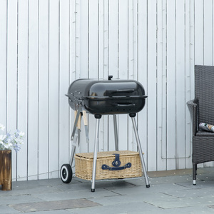 Outsunny BBQ Charcoal Smoker Grill - Black by Outsunny