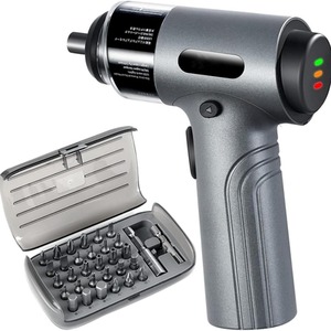 Cordless Screwdriver with 3 Work Lights - Black