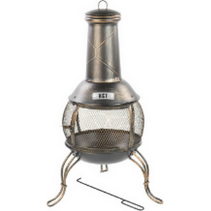 Classic Outdoor Metal Chiminea Heater - Antique Bronze