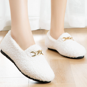 Soft Fleece Winter Warm Slippers - White / UK 6 (EU39)