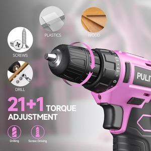 12V Cordless Drill Rechargeable Electric Driver Kit - Pink