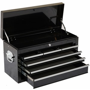 Metal Portable Tool Chest 6 Drawers Lockable Box with Handle - Black by Gr8 Home