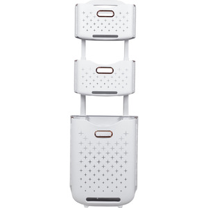 Multi Tier Foldable Laundry Baskets with Wheels - White / 115cm by lifeideas