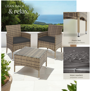 Rattan Garden Furniture Set Lucerne Two Sets Of Cushion Covers by tectake