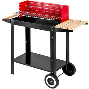BBQ Grill Charcoal - Black/Red by tectake