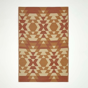 Homescapes Outdoor Rug Luxury Waterproof Reversible Recycled, Orange Anya Aztec by Homescapes