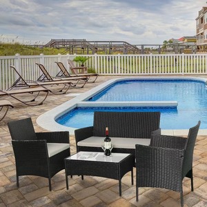 Amazon 4 Piece Garden Rattan Set - Black & Grey by Madefor.living