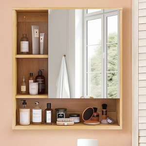 Bathroom Wall Cabinet With Mirror - Natural by Wyld and Coco