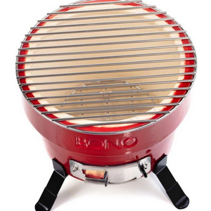 Kamado Bono Hibachi Small Ceramic BBQ Grill for Outdoor Charcoal Picnic Cooking - Red by Kamado Bono