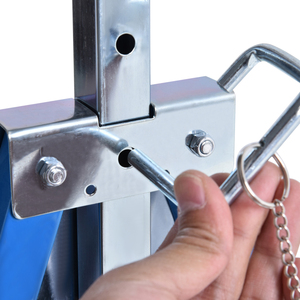 HOMCOM Set Of 2 Steel Saw Horses Telescopic Builders Trestle Folding Work Bench - Blue by HOMCOM