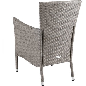 Poly Rattan Garden Chairs Set of 2 - Beige
