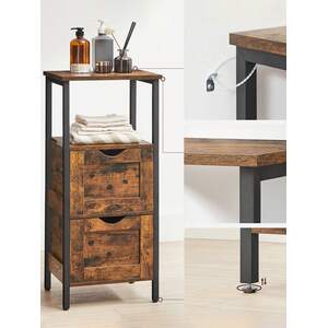 Rustic Slim Bathroom Storage Cabinet - Bronze by VASAGLE