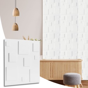 3D Wall Panels (50x50 cm) PVC Cladding Panel 3D Blocks Design by NOVECRAFTO