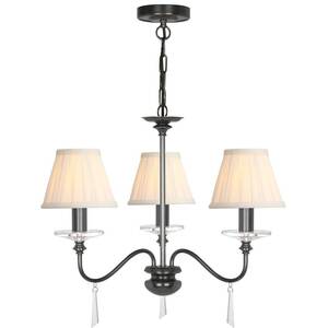 Finsbury Park Chandelier 3 Light Polished Nickel Finish, E14 - Polished Nickel