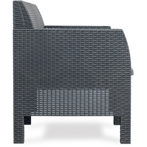 Matilde Rattan Conversation Patio Furniture Set - Black