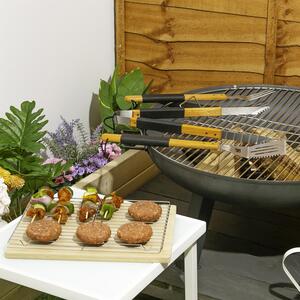 3pc Wooden BBQ Tool Set - Orange Rope by BobbyQ