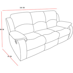 Monaco 3 Seater Recliner Sofa - Grey