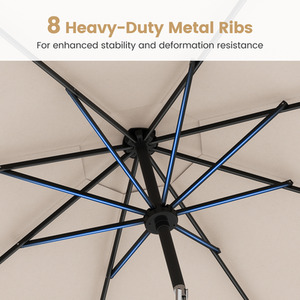 290 cm Patio Umbrella with LED Lights by Costway