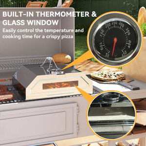 Outsunny Portable BBQ Pizza Oven with Carry Handles - Silver by Outsunny