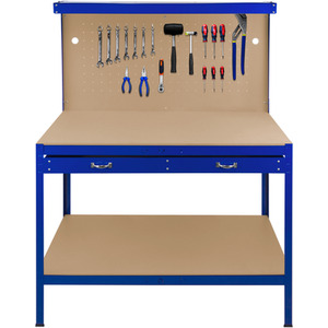Workbench with Pegboard, Drawer and Light - Blue by Monster Racking