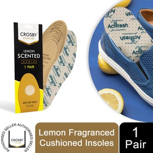 1Pk Lemon Scented Unisex Cushioned Shoe Insoles - White by Crosby