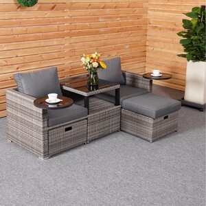 New Hampshire Transformer Patio Set - Grey by Malay