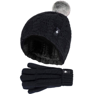 Heat Holders Girls Bobble Pom Pom Thermal Hat and Gloves Set by Heat Holders