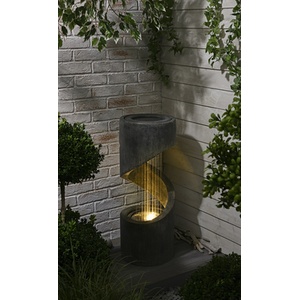 Twirl Fountain With LED Light - Grey by My Garden