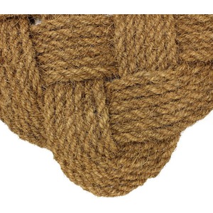 Natural Coir Hand Made Knotted Rope Doormat - Natural by JVL
