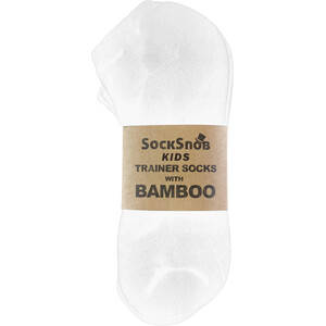 12 Pairs Kids Bamboo Low Cut Trainer Socks - White by Sock Snob