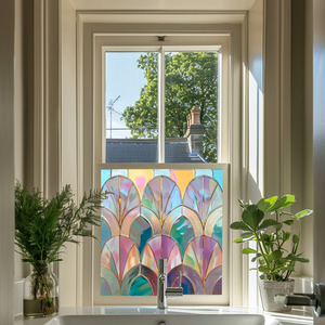 Idro Art Deco Stained Glass Privacy Window Film by Creative Printing Solutions