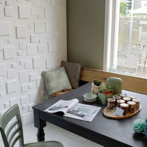 3D Wall Panels - White / Squares Design by WALPLUS