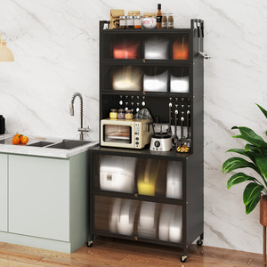 6-Tier Kitchen Pantry Cabinet - Black by Costway