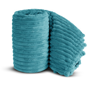 Snug Soft Chunky Ribbed Cord Plush Throw Blanket by Velosso
