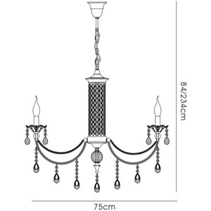 Leana Ceiling Pendant Chandelier 8 Light Satin Nickel, Crystal - Satin Nickel