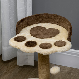 PawHut Cat Tower with Sisal Cat Scratching Post, Cat Claw Shape - Brown by PawHut